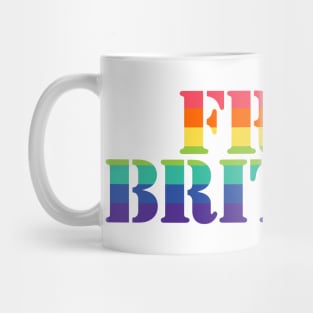 Free Britney Typography Rainbow Stripes Mug